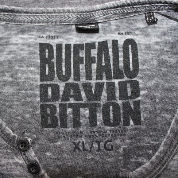 Buffalo David Bitton Burnout Gray T Shirt Men's Size XL - Picture 9 of 9